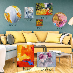 14 Packs Stretched Canvases for Painting, Multi Pack 11X14, 9.44X12, 8X10, 5X7,