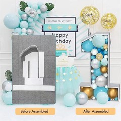 3FT Mosaic Balloon Frame Number 1 Light Up Numbers Pre-Cut Kit 1, 1