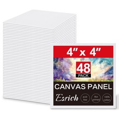 ESRICH Canvas Boards for Painting, 48 Pack Canvases 4*4in 48pack, White