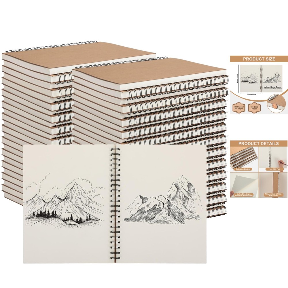 6-Pack Durable Sketchpads – Perfect for Sketching, Drawing & Creative Journaling