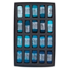 Jack Richeson 422969 Hand Rolled Soft Pastels Set 20 Piece Turquoise Blue