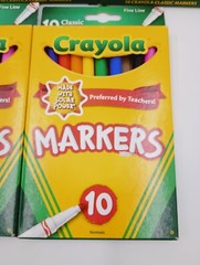 (5) PACKS CRAYOLA 10 CLASSIC COLORS FINE LINE (50) MARKERS BRIGHT BOLD COLORS