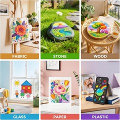 Art Supplies Gift – 24 Colors Dual Tip Acrylic Paint Markers for DIY Crafts