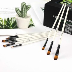 Angular Paint Brushes Nylon Hair Angled Watercolor Pait Brush Set for Acrylics W