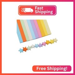 1080 Sheets Origami Star Paper 10 Assortment Color Strips Double Sided Lucky Sta