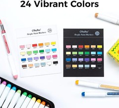 Ohuhu Acrylic Paint Markers Direct Liquid: 24 Colors Flexible Brush Tip – Nahuku