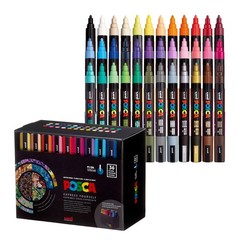 PC-5M Water-Based Paint Markers, Medium Point (1.8-2.5mm), Assorted Colors, 3…
