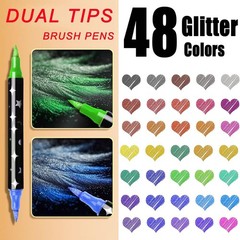 Glitter Markers, 24 Pcs, Assorted Color, Medium Tip Glitter Markers for Kids a