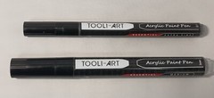 TOOLI-ART Black Acrylic Paint Pens 2 Markers Set 0.7mm & 3.0mm