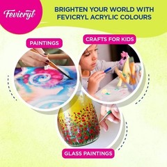 Fevicryl Acrylic Colours Kit 60ml Set of 6 DIY Paints Canvas Wood Fabric Art