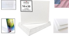 12 Flat Canvas Panels 16×20 | Ready to Paint | Art Supplies