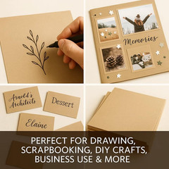 8.5 X 11 Plain Wood Pulp Kraft Paper Sheets, Minimalist Brown Craft Paper (50)