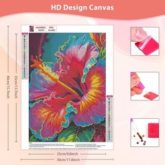 Diamond Painting Kits for Adults, Hibiscus Diamond Art Kits, 5D Flowers D…