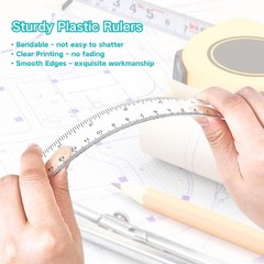 6 Inch Rulers, Colored Clear Centimeters 6 Inches, assorted colors