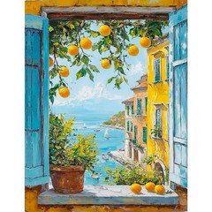Lemon Tree Landscape Painting By Numbers Kit Cross Stitch Wall Art Decor