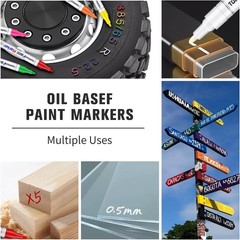 Paint Pens Paint Markers Red – Permanent Markers Oil Based for Metal Wood, Paint