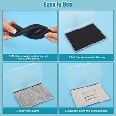 Stay Wet Palette for Acrylic Painting Wet Palette Tray with Sponges and 100 Pap