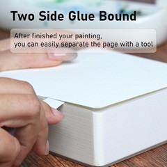 80 Sheets Watercolor Paper Pad 4.7×4.7 In 100% Cotton Cold Press 140lb Block