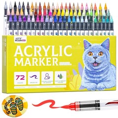 PAINT Acrylic Paint Markers Brush Tip 72 Colors,Automatic Ink Control Paint P…