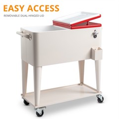 80QT 87.5*38.5*91cm Rectangular Plastic Box Iron Leg Tube Freezer Insulation