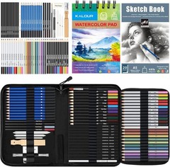 Complete Professional Art Set – 76 Multi-Colored Drawing Tools with Tutorial