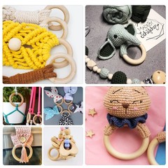 Uenhoy 30 Pcs 50mm/2″ Natural Wood Rings, Unfinished Wooden Rings for DIY Cra…