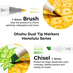 Ohuhu 320-color Double Tipped Alcohol Marker Set-Brush & Chisel-Refillable Ink