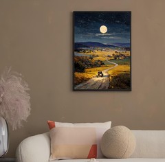 Painting by Numbers Kit for Adults Beginner,Starry Night Country Car Paint by Nu