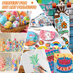 48 Colors Acrylic Paint Pens, Dual Tip Acrylic Paint Markers with Brush Tip and