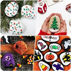 River Rocks for Painting 6 Pcs Extra Large 4.7-6.3 Inch Flat Smooth Painting