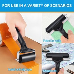 Wlivxch 2Pcs Hard Rubber Brayer Rollers (4 Inch and 2.2 Inch) for Black