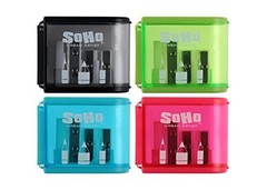 3-Hole Pencil Sharpeners – Perfect for Sharpening On The Go, 4 Pack Assorted