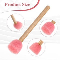 40 Pack round Sponge Foam Brush 0.6” Paint Sponge Brush Wooden Handle Foam Brus