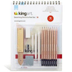 16 PCS Sketching Set Pro Drawing Pencils Art Kit Graphite Charcoal Shading