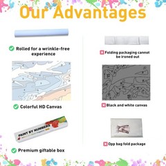 Paint by Numbers Kit 12×16 Inch Dragonfly Bee 2 Pack – DIY Home Wall Art Decor