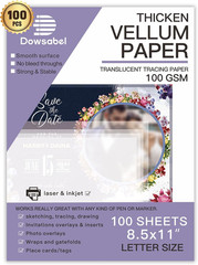 Translucent Vellum Paper, 68LBS 8.5 X 11 Inches Printable Vellums for Card Over