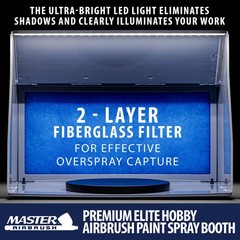 Airbrush Spray Booth Kit LED Light Turntable 16.5 x 15 13 Master Portable Hose
