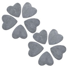 10 Pcs Polished Rocks Painting Supplies Heart Shape Natural Stones Shaped