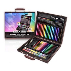 Darnassus Wood Art Set, Box & Drawing Kit Color 95 Piece Multicolor