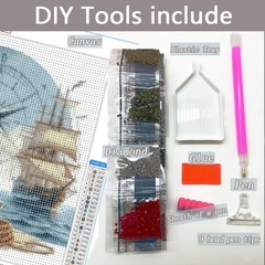 AMORARS Lighthouse Ship Diamond Art Kits for Adults – 5D Multicolour
