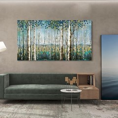 Pogusmavi Large Framed Birch Tree Canvas Wall Art Nature Painting for Home De…