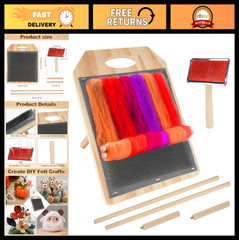 Wool Blending Board & Hand Carders Set – Includes Wool Brush & 2 Craft Sticks