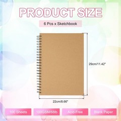 11.5×8.7 Side Spiral Bound Sketchbook, 2 Pack 100 Sheets 100GSM/68lb Artistic…