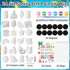 24 Set Ceramic Painting Kit for DIY Ceramic Painting Figures Paint Your Own F…
