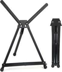 Falling in Art Aluminum 15″ to 21″ Tabletop Easel Display, Black Tripod BLACK