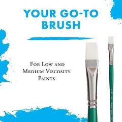 Summit White Synthetic Paint Brush For Acrylic And Oil Series 6100 Bright 12