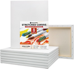 Stretched Canvas – 8 Pack 11X14 Inch, 5/8” Profile, 100% Cotton Art Canvas, Trip