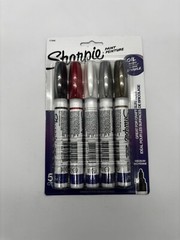 Oil-Based Paint Markers, Medium Point, Assorted & Metallic Colors, 5 Count – …