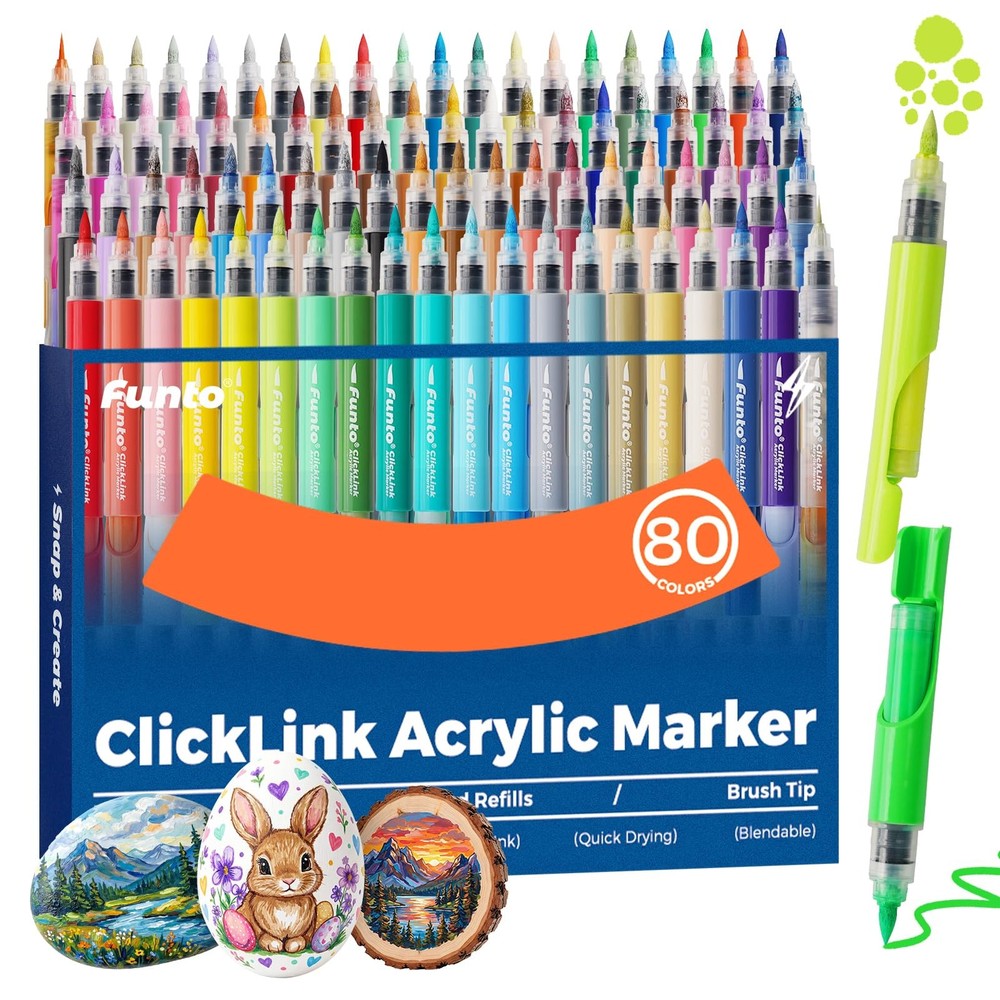 Acrylic Paint Markers Ultimate Set 80 Markers 80 Refills Glitter 160 PCS