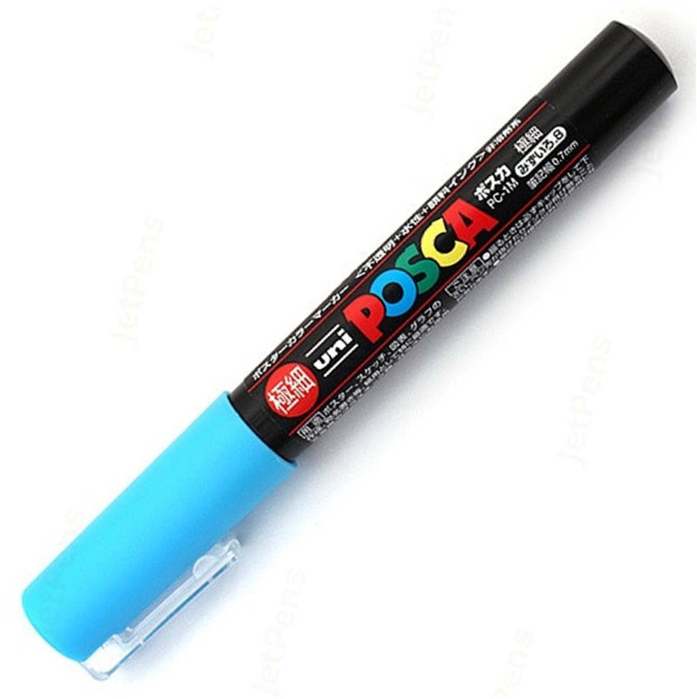 Uni Posca PC1M.8 Water-Based Paint Marker, Extra Fine Point, Light Blue
